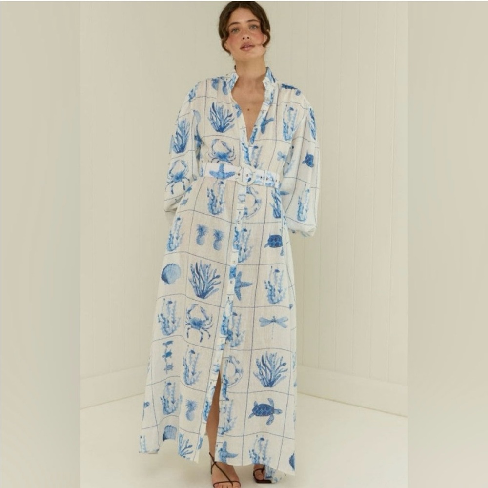 Palm Noosa Noddy Dress In Chalkies Tile